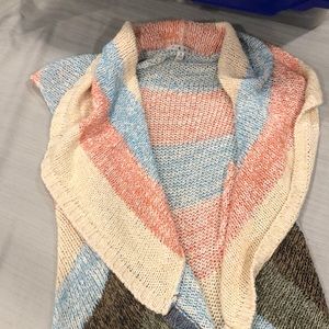 Multi colored sleeveless cardigan